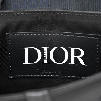 Christian Dior X SACAI Grained Calfskin Technical Fabric Mens Saddle Bag Black 6 of 10