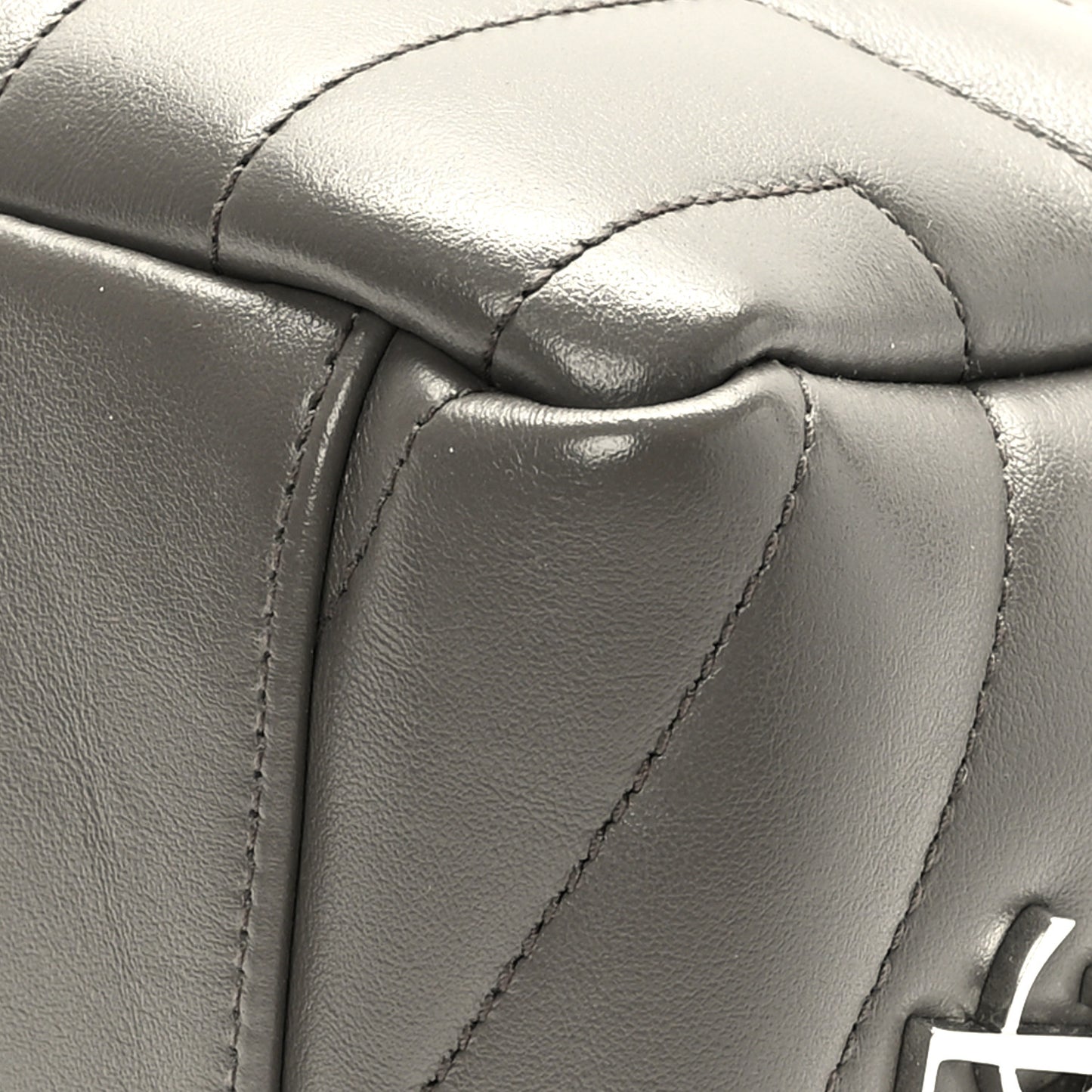 Calfskin Y Quilted Monogram Small Loulou Bowling Bag Earth