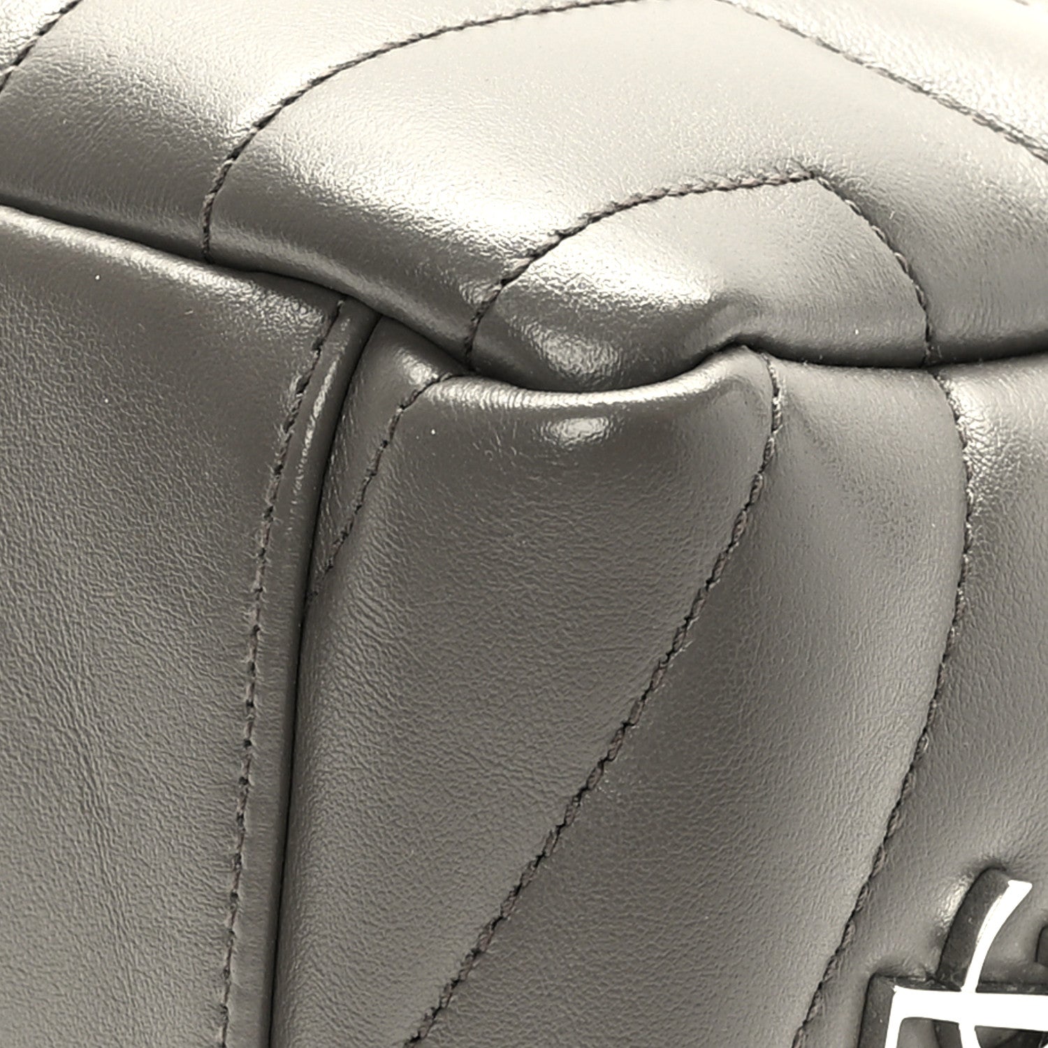 Saint Laurent Calfskin Y Quilted Monogram Small Loulou Bowling Bag Earth 9 of 11