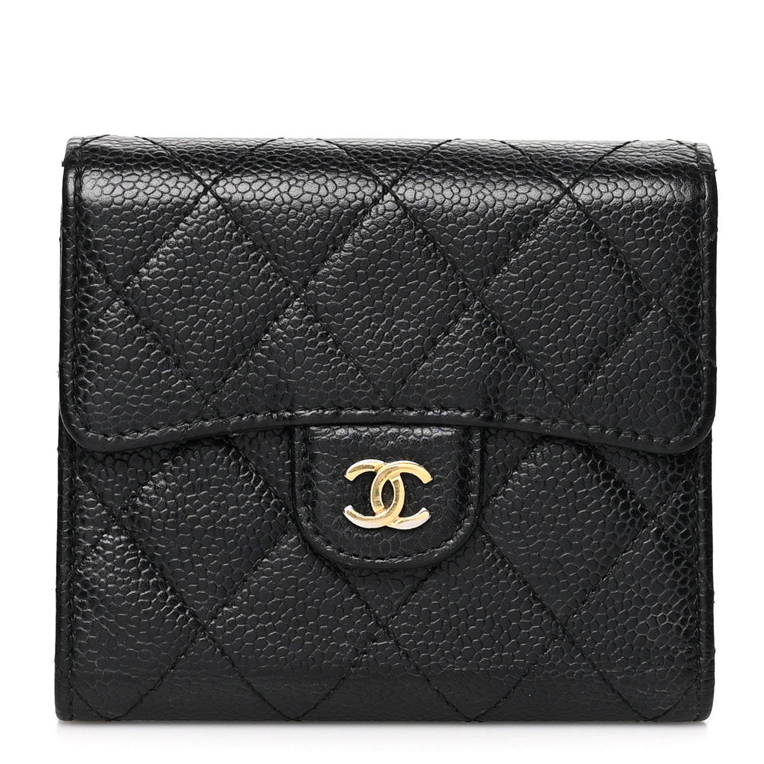 Chanel Caviar Quilted Compact Flap Wallet Black 1 of 9