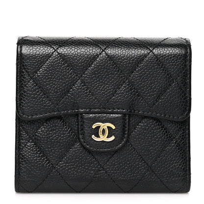 Chanel Caviar Quilted Compact Flap Wallet Black 1 of 9