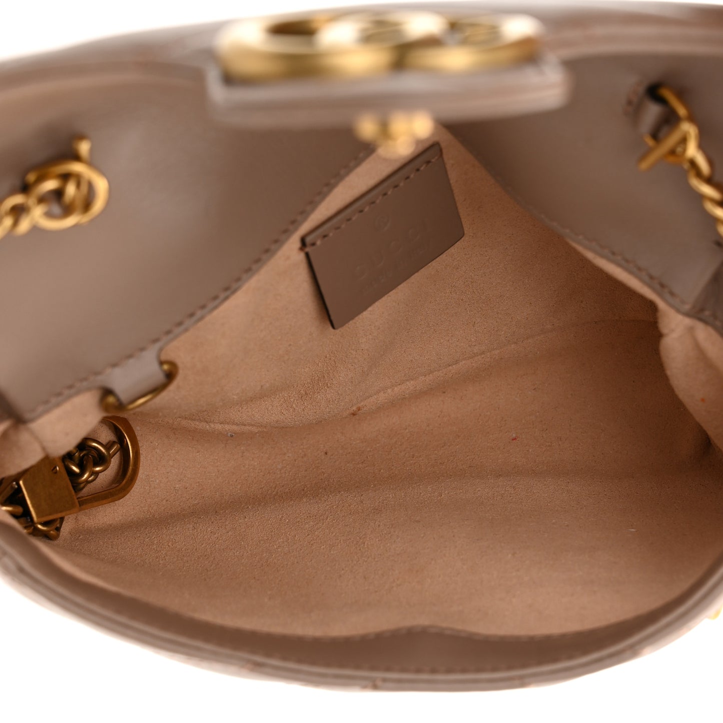 Calfskin Matelasse Super Mini GG Marmont Shoulder Bag Porcelain Rose
