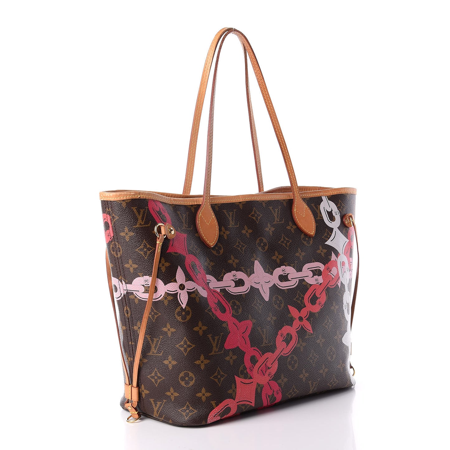 Monogram Bay Neverfull MM Rose Ballerine Poppy