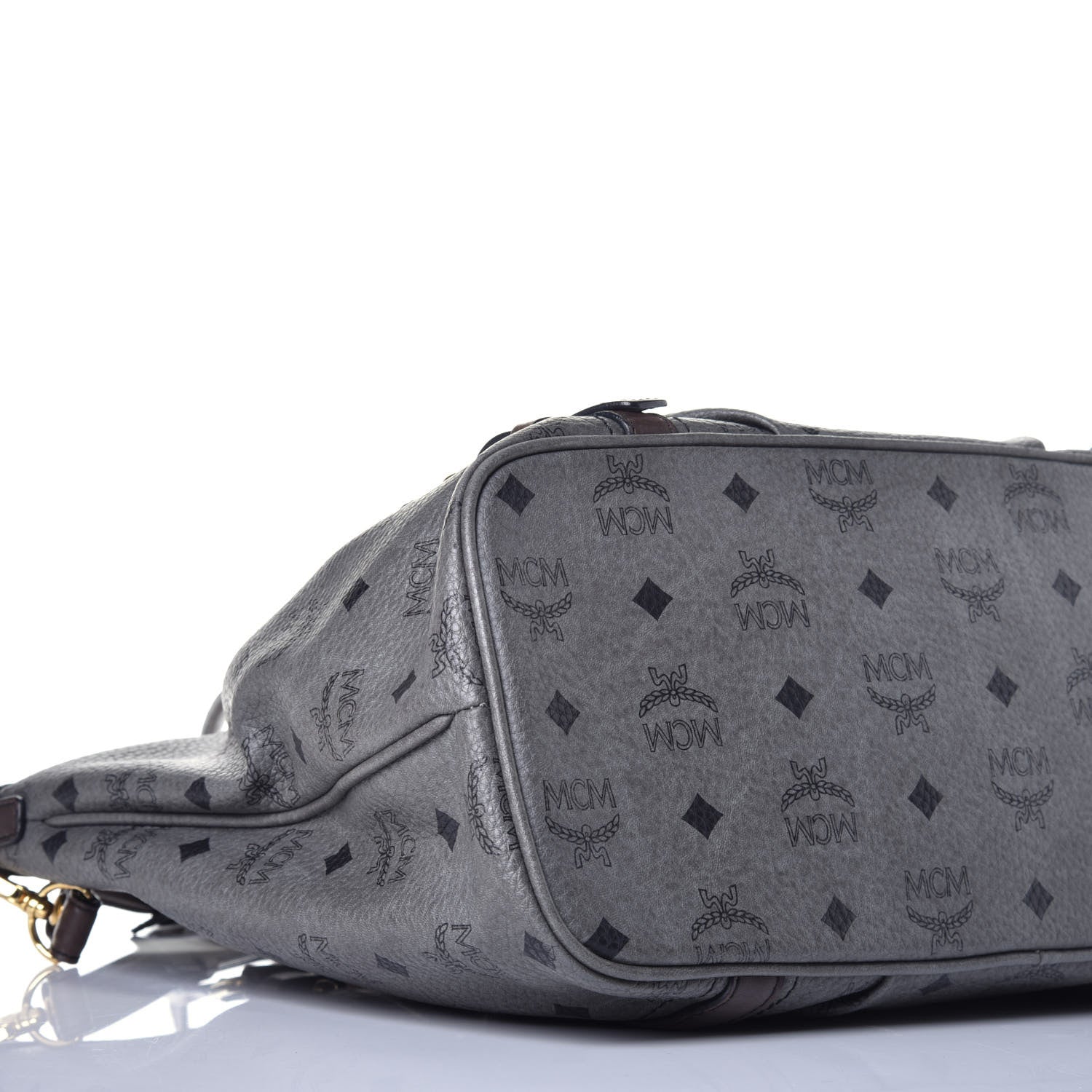 MCM Visetos Medium Essentials Shopper Tote Phantom Grey 8 of 9