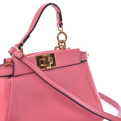 Fendi Shiny Nappa Micro Peekaboo Iconic Satchel Rosa Fluo 10 of 15