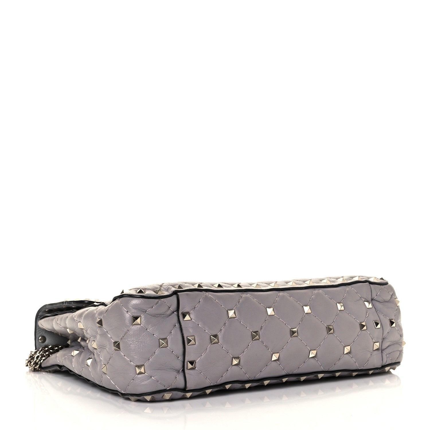 Valentino Garavani Nappa Medium Rockstud Spike Shoulder Bag Grey 4 of 9