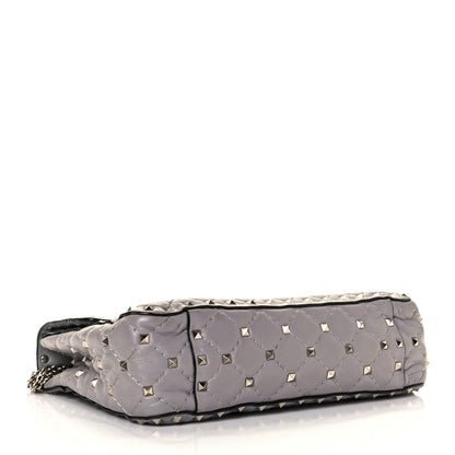 Valentino Garavani Nappa Medium Rockstud Spike Shoulder Bag Grey 4 of 9