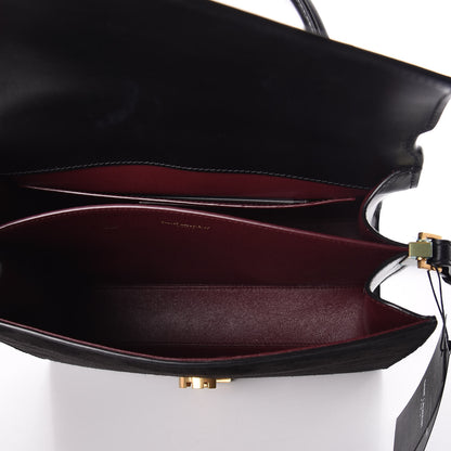 Saint Laurent Kid Scamosciato Smooth Calfskin Medium Classic Monogram Cassandra Top Handle Black Rouge Legion 5 of 10