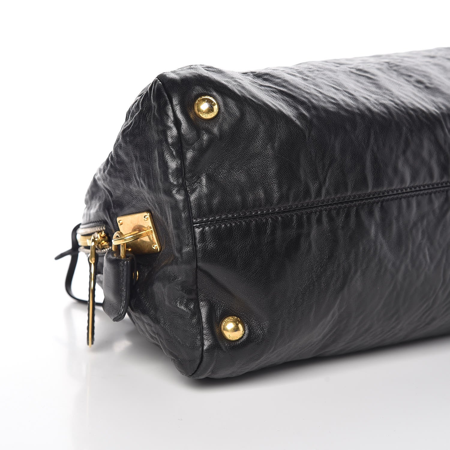 Prada Nappa Antique Shoulder Bag Black 8 of 9