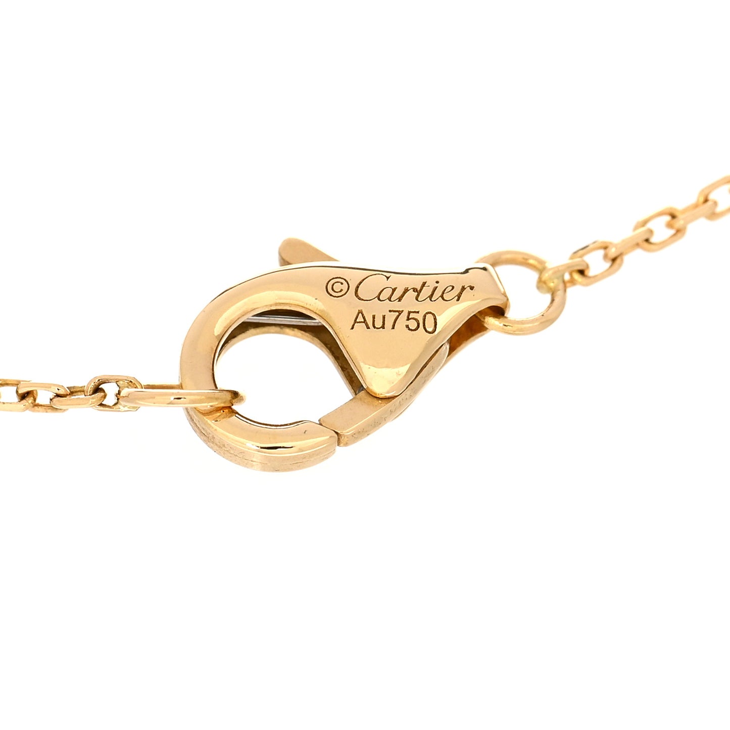 18K Yellow Gold Diamond Mother of Pearl Amulette de Cartier Bracelet