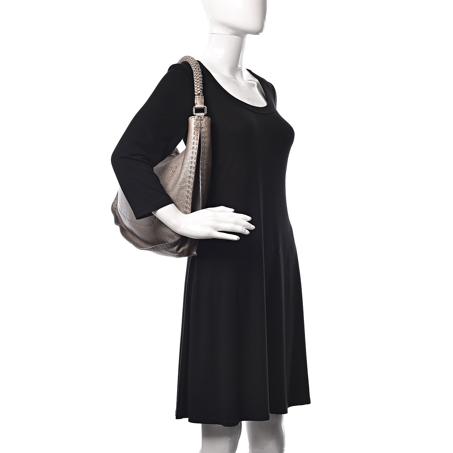 Fendi Cuoio Romano Selleria Hobo Peltro 2 of 22
