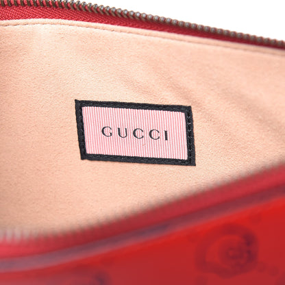 Gucci Calfskin GucciGhost Hamlet Skull Zip Pouch Hibiscus Red 8 of 10