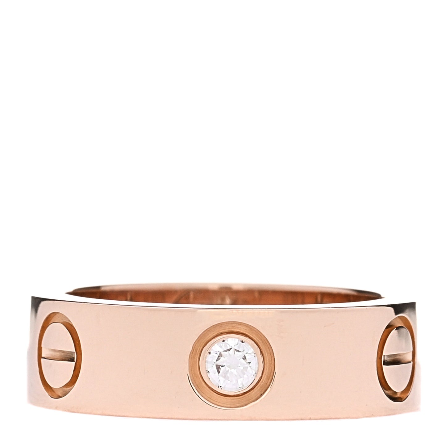 18K Pink Gold 3 Diamond 5.5mm LOVE Ring 49 5