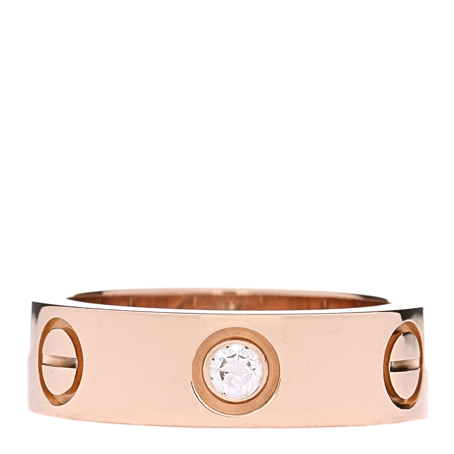 Cartier 18K Pink Gold 3 Diamond 5.5mm LOVE Ring 49 5 1 of 4