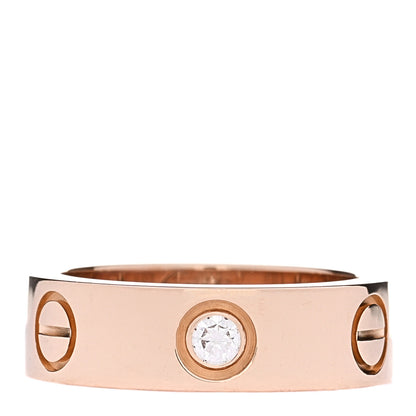Cartier 18K Pink Gold 3 Diamond 5.5mm LOVE Ring 49 5 1 of 4