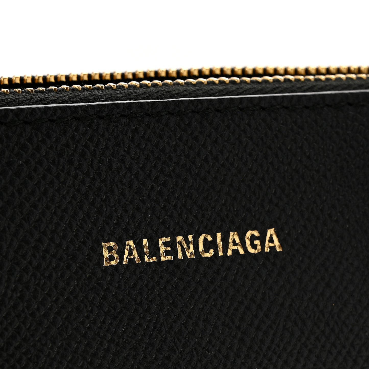 Signature Grained Calfskin Logo S Ville Top Handle Bag Black