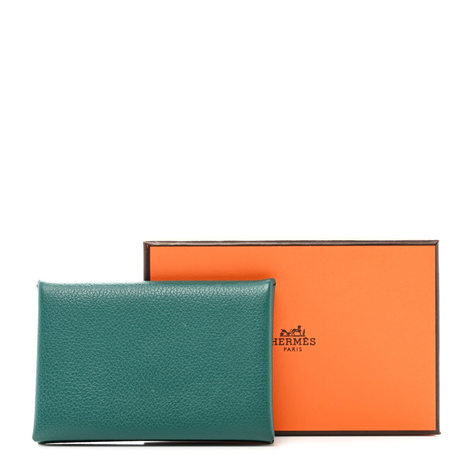 Hermes Evercolor Calvi Verso Card Case Malachite Bleu Atoll 8 of 8
