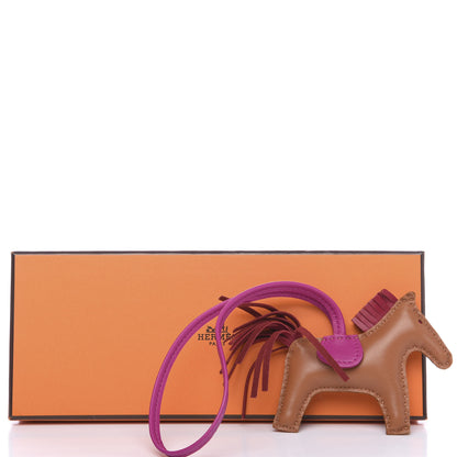 Hermes Milo Lambskin Grigri Rodeo Horse Bag Charm PM Gold Rubis Rose Poupre 3 of 3