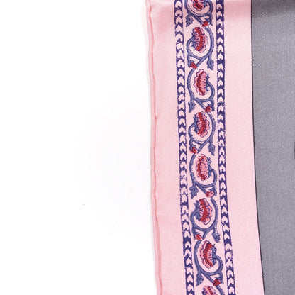 Hermes Silk Coup de Fouet Scarf 140 Bleu Rose Gris 5 of 5