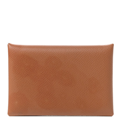 Hermes Epsom Calvi Card Case Gold 1 of 6