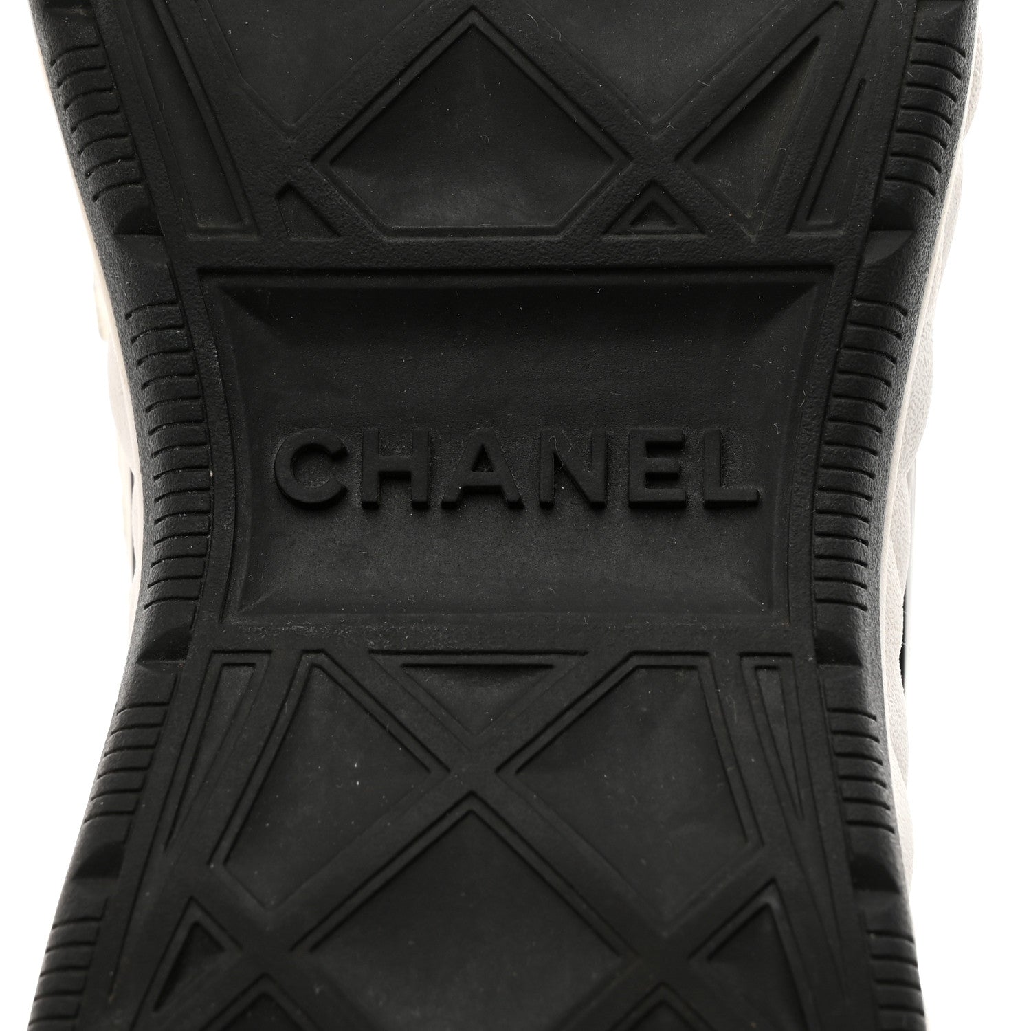 Chanel Fabric Calfskin Suede CC Sneakers 36.5 Ivory Black 7 of 9