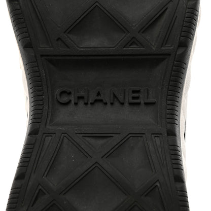 Chanel Fabric Calfskin Suede CC Sneakers 36.5 Ivory Black 7 of 9