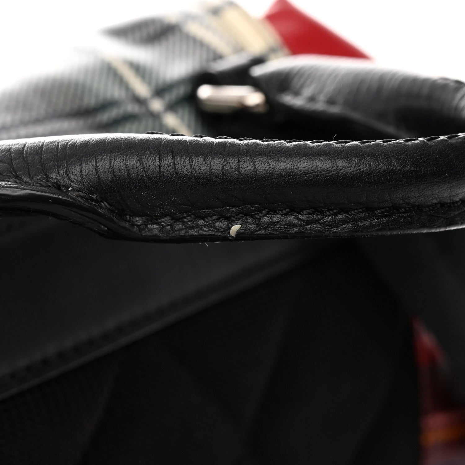 Burberry Laminated Tartan Patchwork Medium Rucksack Backpack Military Red 20 of 24