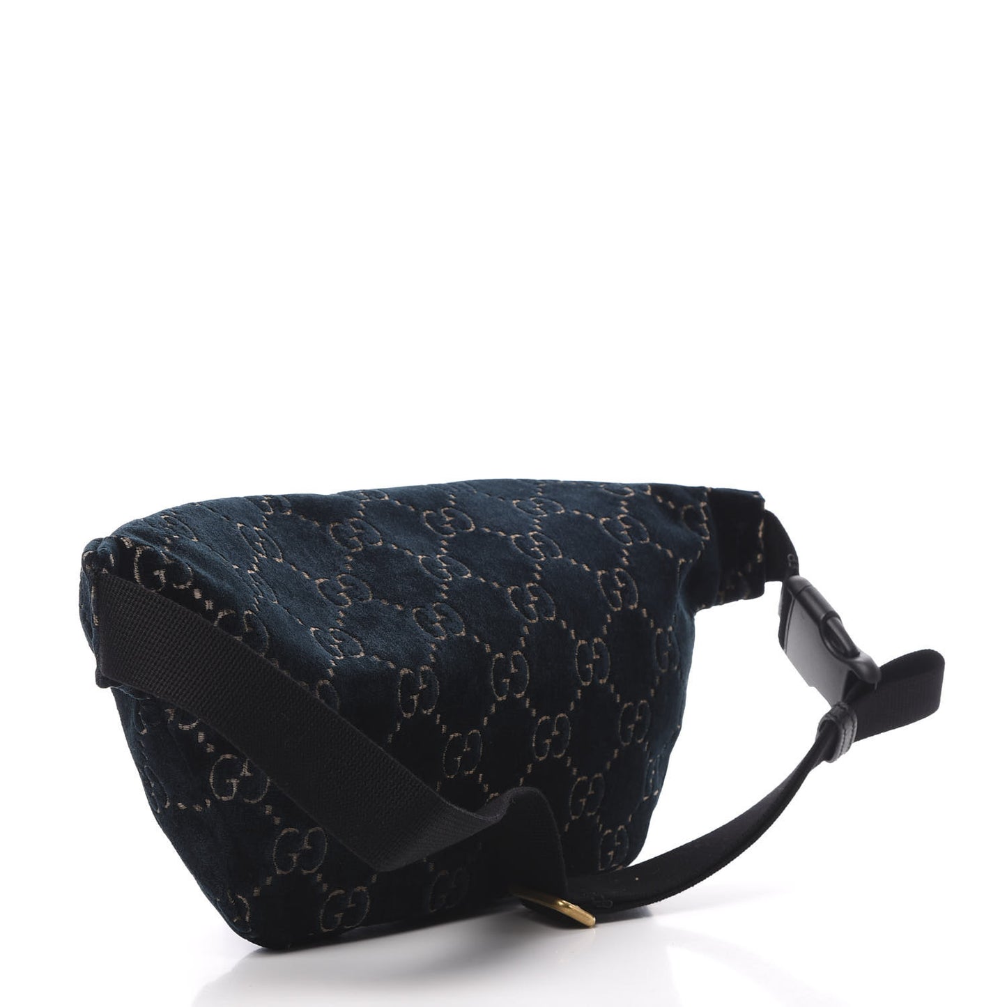 Velvet GG Monogram Web Belt Bag Blue Beige