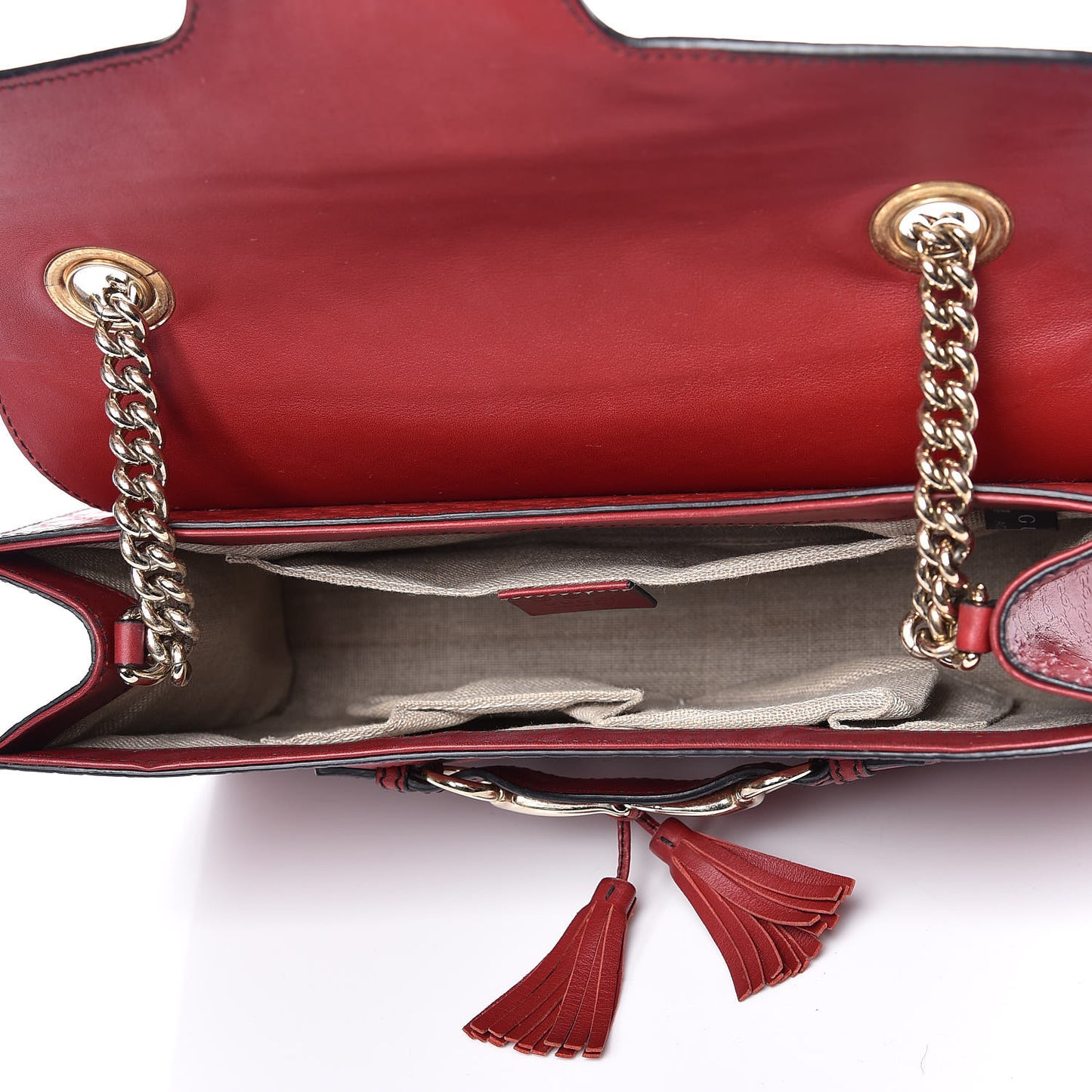 Microguccissima Medium Emily Chain Shoulder Bag Red