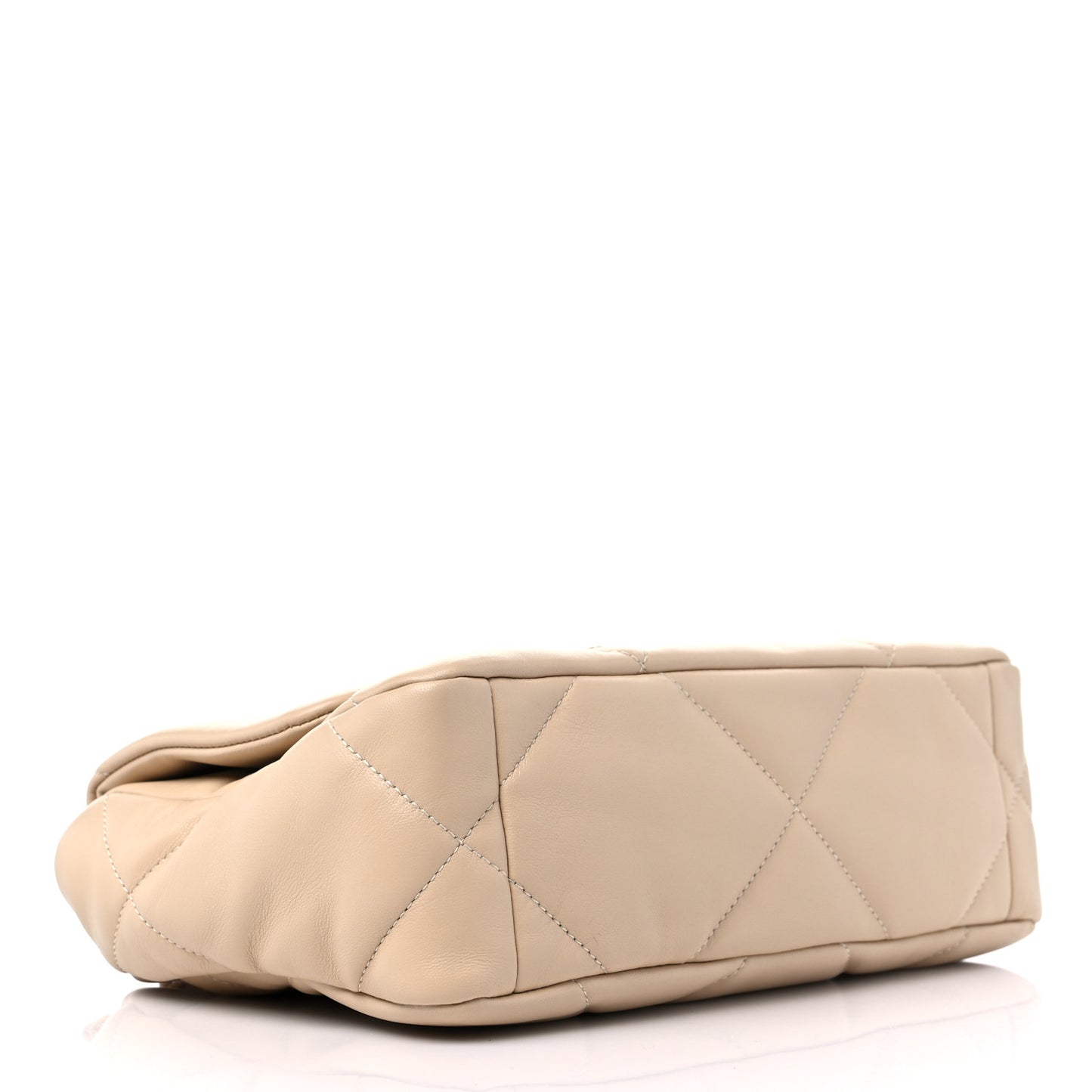 Lambskin Quilted Medium Chanel 19 Flap Light Beige