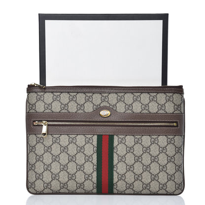 Gucci GG Supreme Monogram Large Ophidia Pouch Clutch Brown 8 of 8