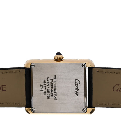 Cartier Stainless Steel 18K Yellow Gold Alligator 24mm Tank Solo Quartz Watch 4 of 5