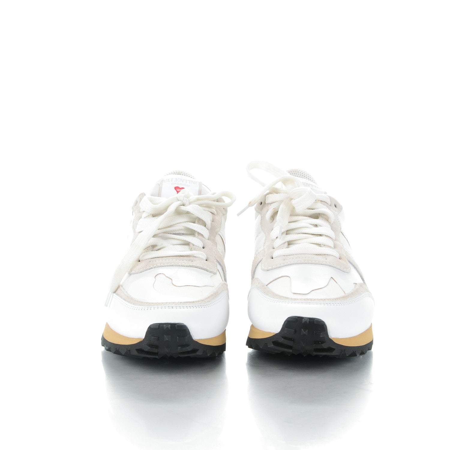 Valentino Garavani Fabric Suede L'Amour Womens Rockrunner Sneakers 39.5 White 2 of 10