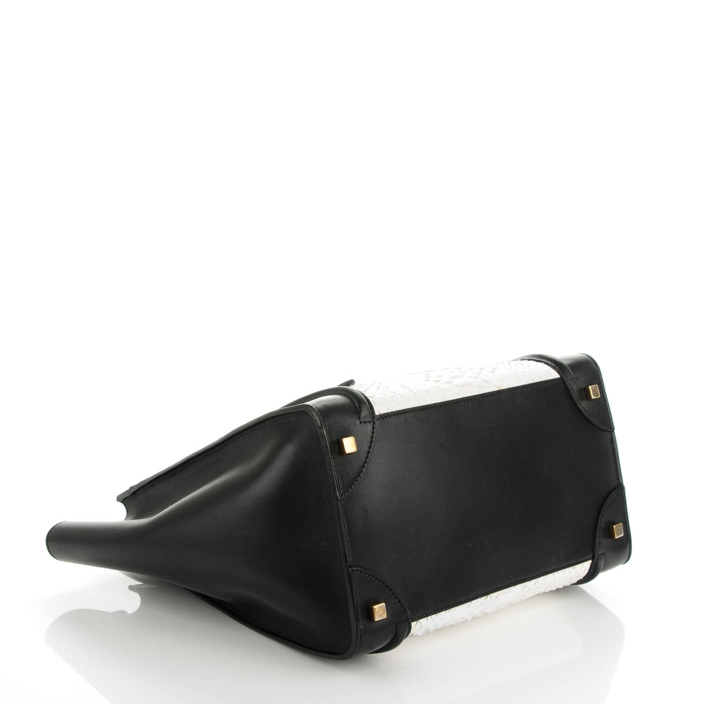 Python Smooth Calfskin Mini Luggage Black White