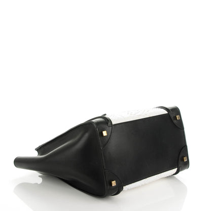 Celine Python Smooth Calfskin Mini Luggage Black White 4 of 7