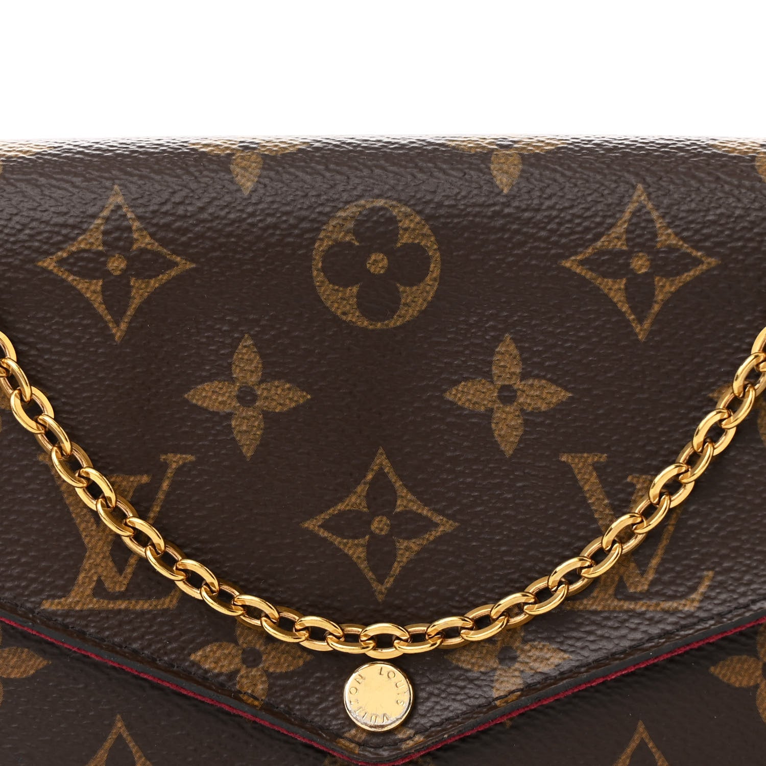 Louis Vuitton Monogram Pochette Felicie Chain Wallet Fuchsia 8 of 13