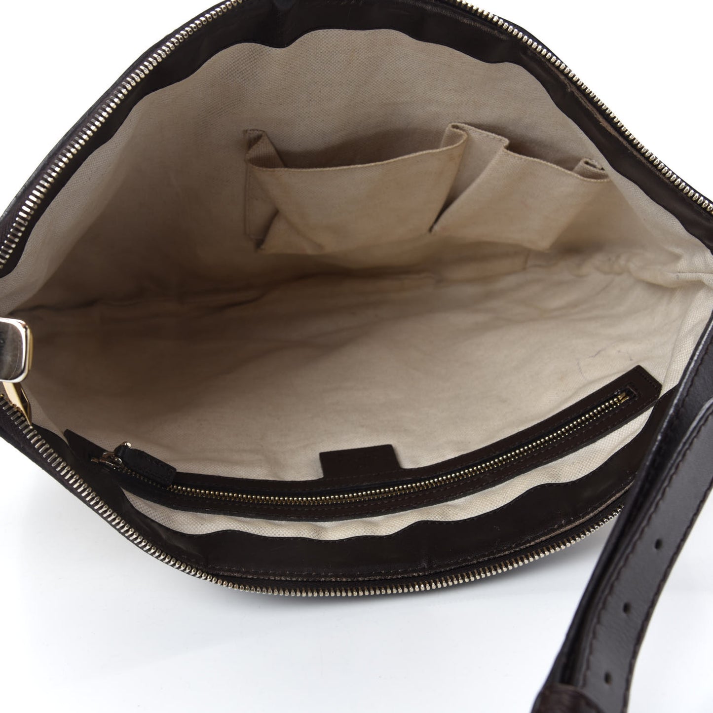 Monogram Vintage Web Medium Half Moon Hobo Dark Brown
