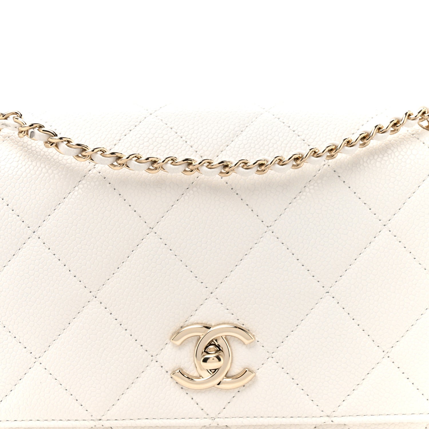 Chanel Shiny Caviar Quilted Flap Bag White 8 of 11