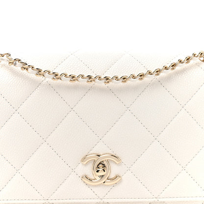 Chanel Shiny Caviar Quilted Flap Bag White 8 of 11