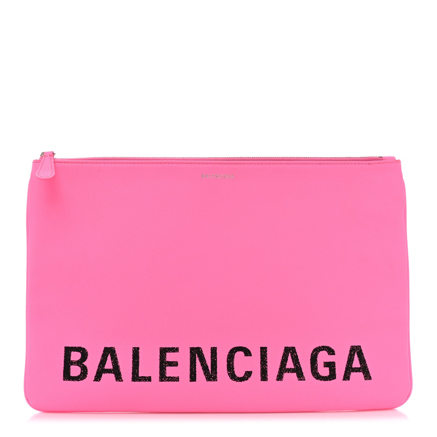 Balenciaga Calfskin Logo Large Zip Pouch Acid Pink 1 of 11