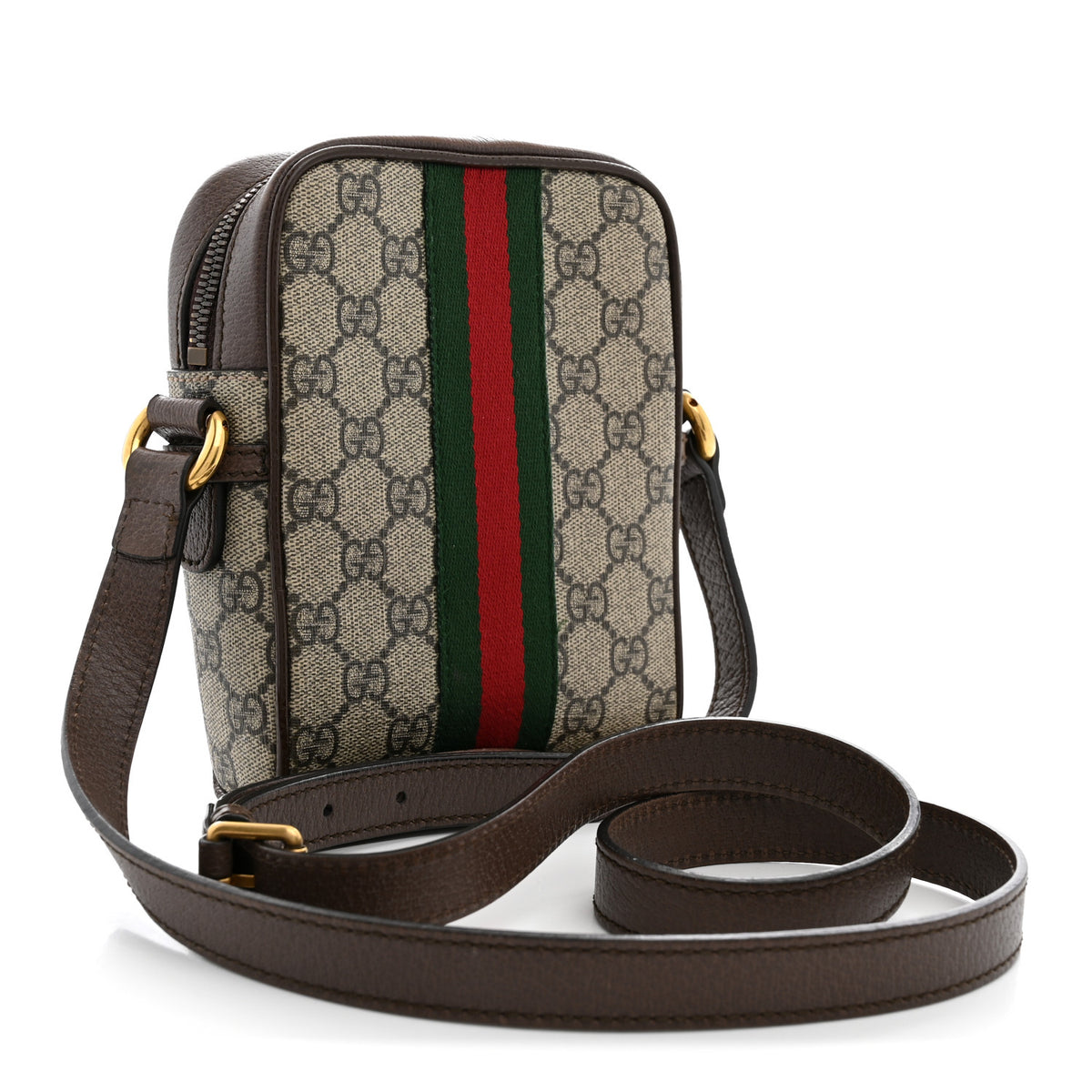 GG Supreme Monogram Web Mini Ophidia Messenger Brown
