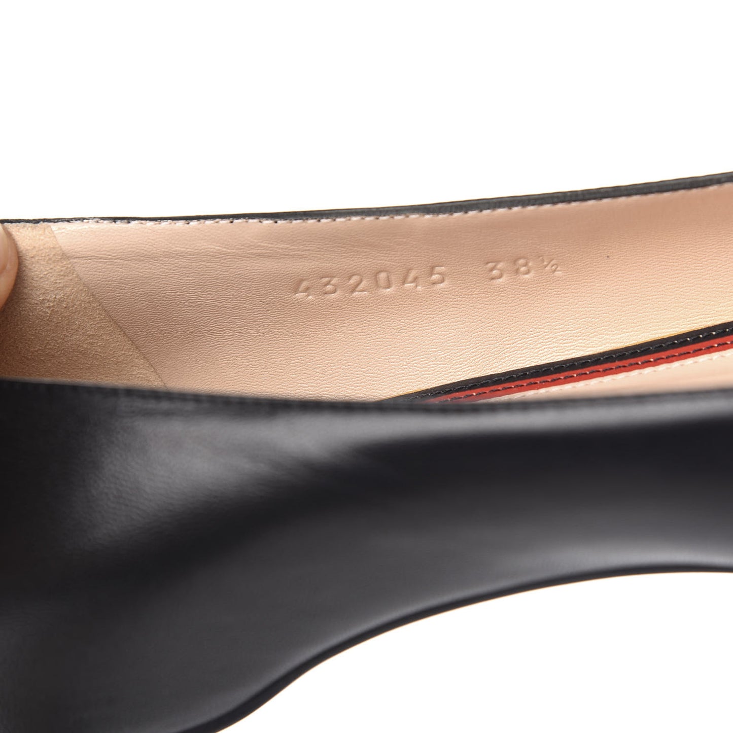 Calfskin Web Ballerina Flat 38.5 Black