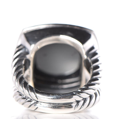David Yurman Sterling Silver Diamond Hematite 17mm Albion Ring 54 7 4 of 6