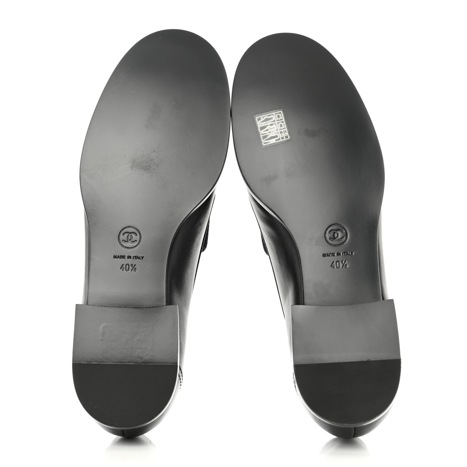 Chanel Shiny Calfskin Metal CC Mocassin Loafers 40.5 Black 5 of 9