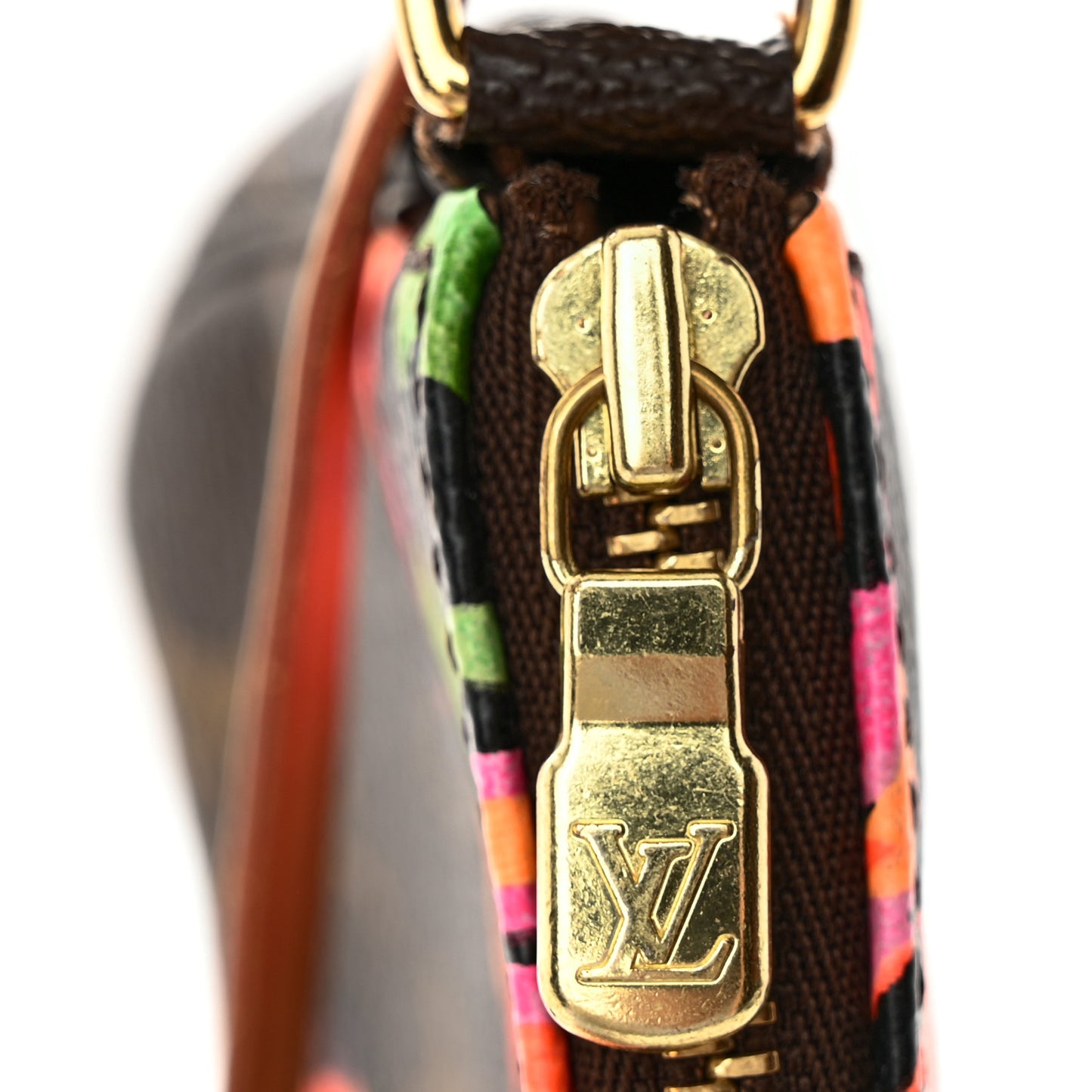 LOUIS VUITTON Monogram Roses Pochette Accessories Long Strap