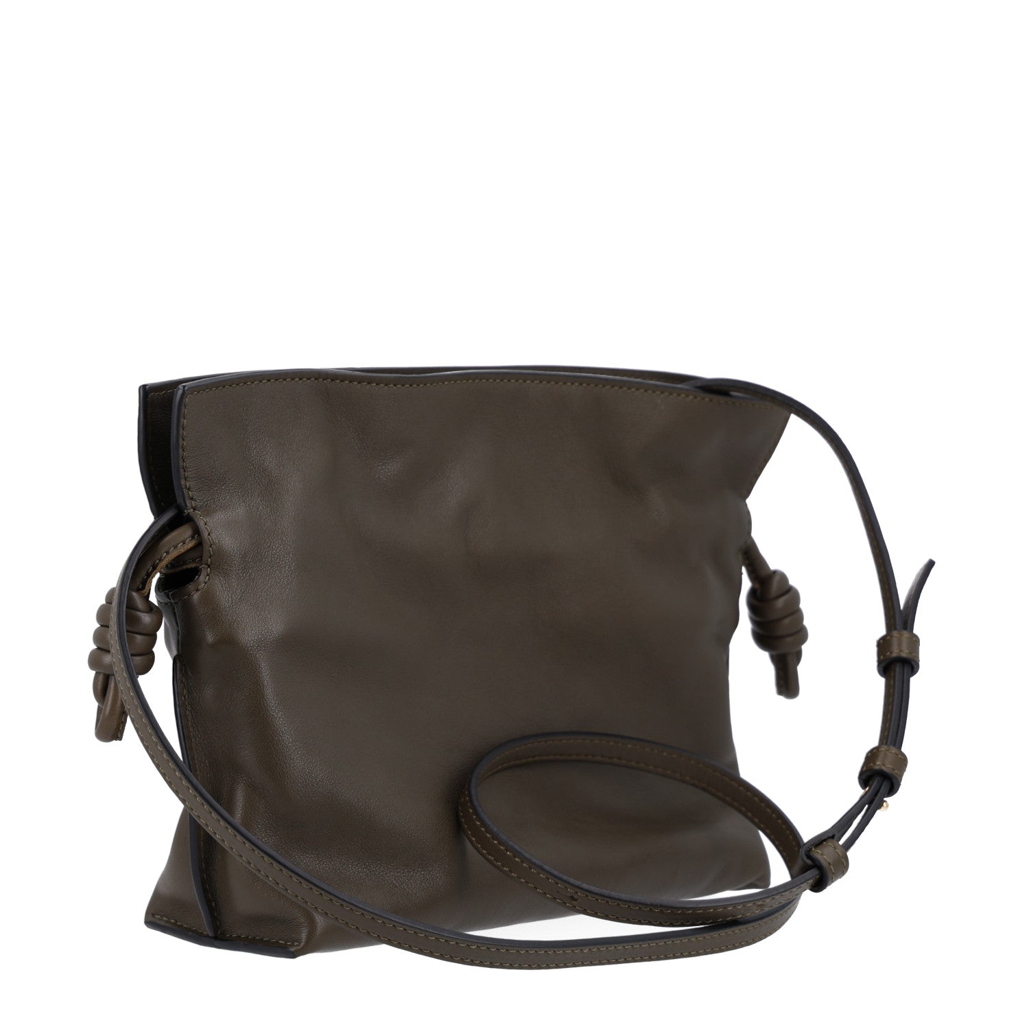 Loewe Calfskin Mini Flamenco Knot Clutch Dark Khaki 2 of 9