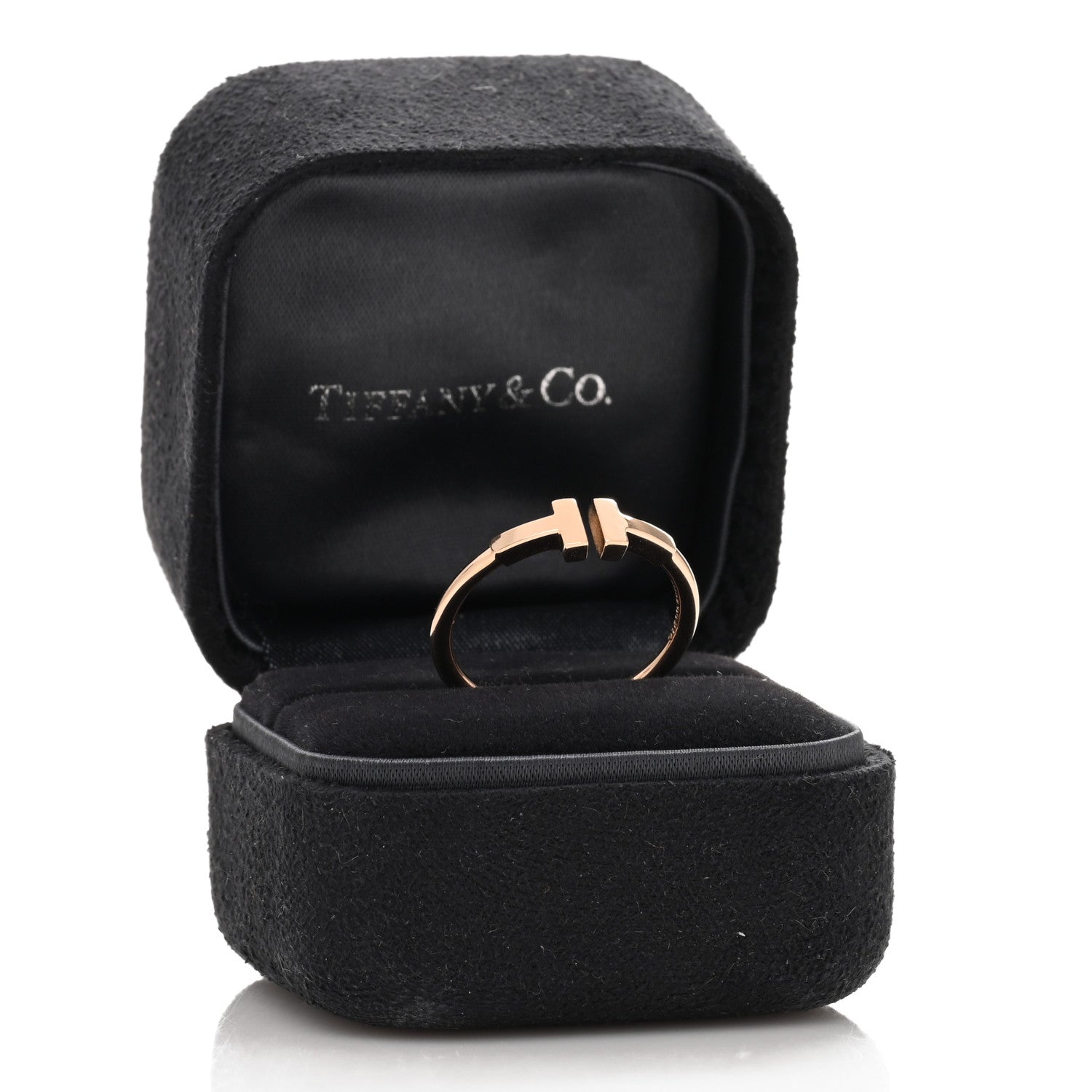 Tiffany 18K Rose Gold T Wire Ring 56 7.5 5 of 5