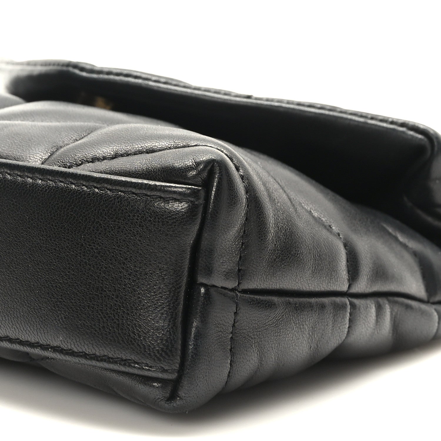 Saint Laurent Lambskin Monogram Loulou Puffer Pouch Clutch Black 9 of 10