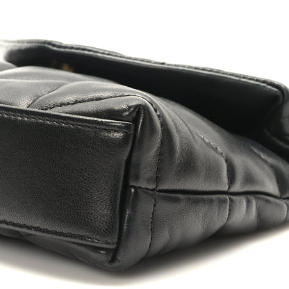 Saint Laurent Lambskin Monogram Loulou Puffer Pouch Clutch Black 9 of 10