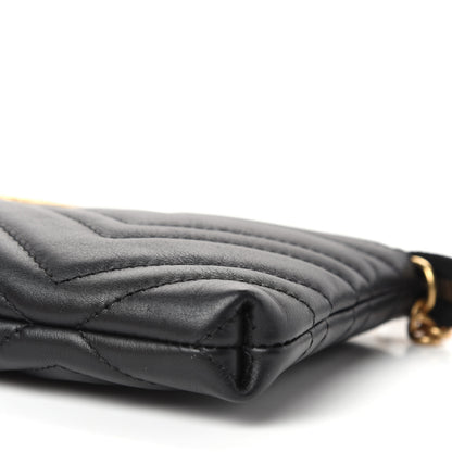 Gucci Calfskin Matelasse Mini GG Marmont Chain Bag Black 8 of 9